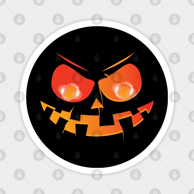 Pumpkin Evil Smiley Face Magnet by PsychoDynamics